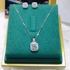 Necklace + Earring Set – Elegant Square Cut Zirconia Jewelry Set – Alloy Material with Deluxe Style for Every Occasion - 4 of 4
