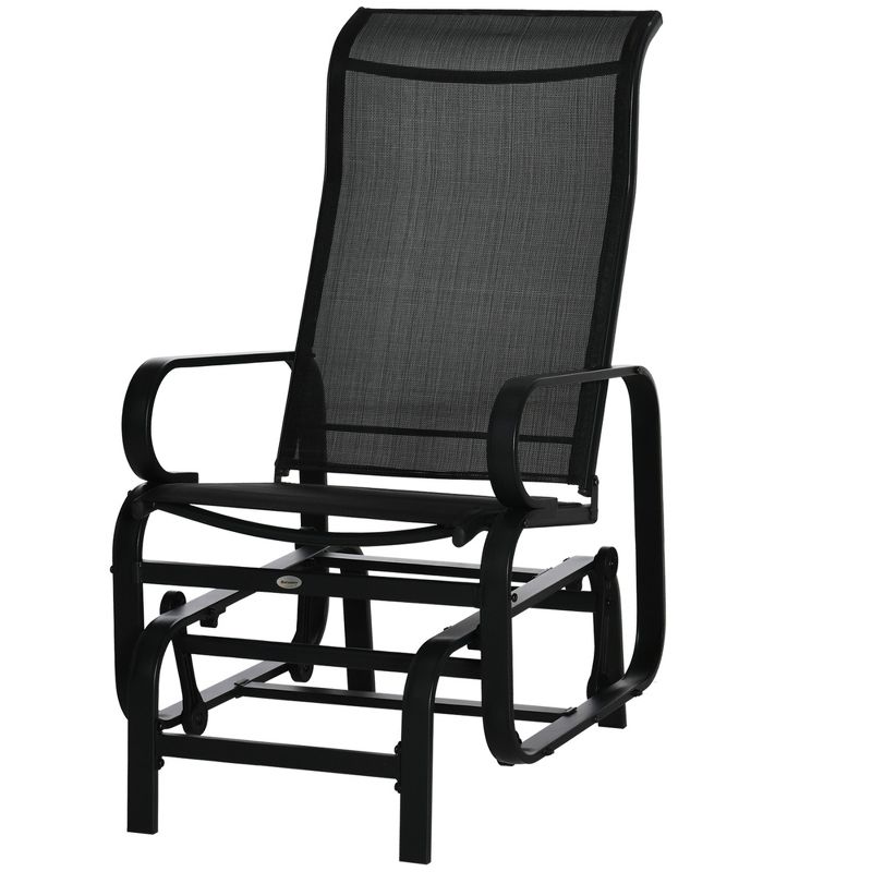 Outsunny Gliding Lounger Chair, Outdoor Swinging Chair with Smooth Rocking Arms and Lightweight Construction for Patio Backyard, 5 of 11