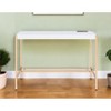 HomeRoots 42" White and Gold Writing Desk - 2 of 4
