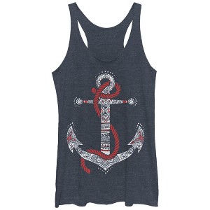 Women's CHIN UP Henna Anchor Racerback Tank Top - 1 of 3