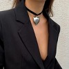 Chunky Puffy Heart Choker - Adjustable Velvet Chain Y2K Trendy Jewelry for Women - 4 of 4