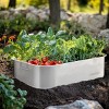 Artloge 3 PCS Raised Garden Bed Outdoor Plant Boxes Stainless Steel Planter Flower Pot with Drainage Hole for Vegetable Flower Fruits - 2 of 4