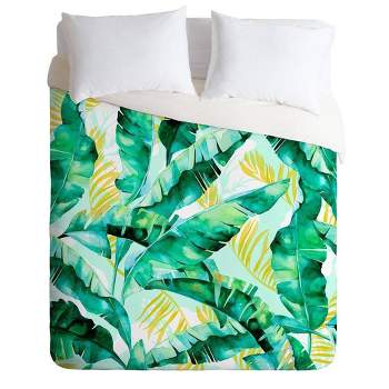 Marta Barragan Camarasa Banana Leaf Comforter & Sham Set Green - Deny Designs