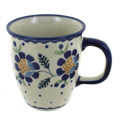 Blue Rose Polish Pottery Sunflower Coffee Mug