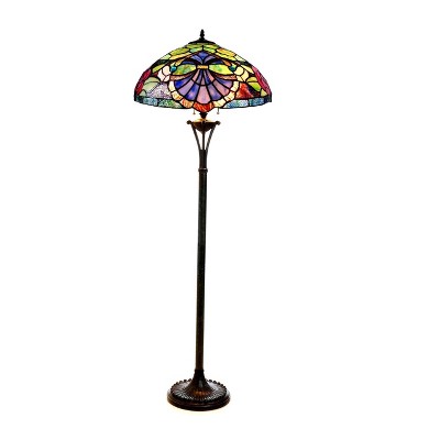 Chloe Lighting Hannah Tiffany-style 2 Light Baroque/roses Floor Lamp 18" Shade