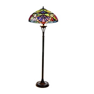 Chloe Lighting Hannah Tiffany-style 2 Light Baroque/roses Floor Lamp 18" Shade - 1 of 3
