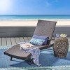 PAGED Patio Chaise Lounge Modern Aluminum Frame Recliner with Wooden Side Table Tiltable Lounge Chair for Outside - 2 of 4