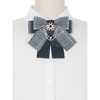 Elerevyo Women's Ribbon Plaid Faux Rhinestone Retro Bow Ties - image 4 of 4