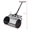 Peat Moss Spreader 24inch,Compost Spreader Metal Mesh,T shaped Handle for planting seeding,Lawn and Garden Care Manure Spreaders Roller ,black - 2 of 4