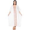 LA LEELA Women's House Daily Routine Evening Wear Holiday Casual Loungewear Oversize Caftan Maxi Top Night Shirts for Women 2X-3X White, Solid - 4 of 4