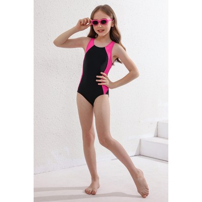 Charmo Girls One Piece Swimsuits Athletic Racerback Bathing Suit Black Size 13-14 Years — фото 4