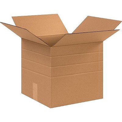 The Packaging Wholesalers 12.5" x 12" x 12.5" Multi-Depth Shipping Boxes Brown 25/Bundle BS121212RMD