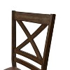 Christopher Knight Home Amara Faux Leather and Rubberwood Dining Chairs with Corss Back (Set of 2), Dark Brown - 4 of 4