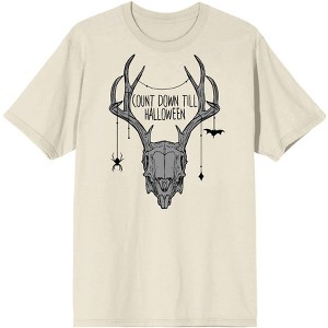 Halloween Deer Skull Countdown Till Halloween Men's Natural T-Shirt - 1 of 3