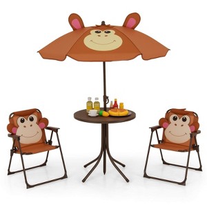 Infans Kids Picnic Table & Chair Set with 2 Folding Chairs & Height Adjustable Umbrella - 1 of 1