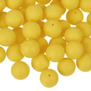 Unique Bargains Round Loose Silicone Beads for DIY Keychain Jewelry Making 50 Pcs - 1 of 4