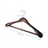 Artloge 5 PCS Extra Wide Wooden Coat Hangers Heavy duty Wide-Shoulder Non-slip Suit & Dress Hanger with Swivel Hook - 3 of 4