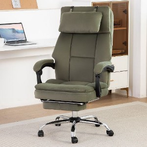 NicBex Big and Tall Executive Office Chair, High Back Ergonomic Desk Chair, Velvet Upholstered Gaming Computer Chair with Retractable Footrest - 1 of 4