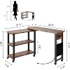 360° Rotating Sofa Side Table with Charging Station & Extra Storage Movable End Table on 6 Swivel Wheels with Brakes for Bedroom & Living Room - 2 of 4