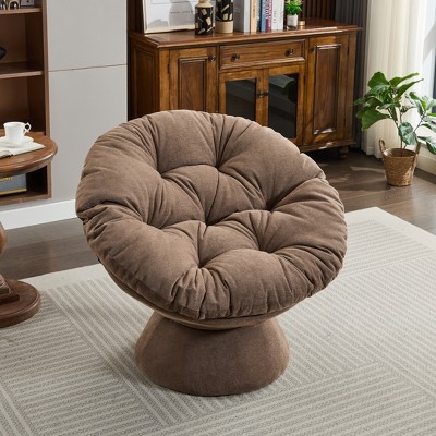 Racxily Oversized Swivel Accent Chair, 360 Swivel Barrel Chair, Papasan Chair for Living Room Bedroom