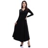 WhizMax Women Velvet V-Neck Long Dress with Cinched Waist and Flowy dress - 3 of 4