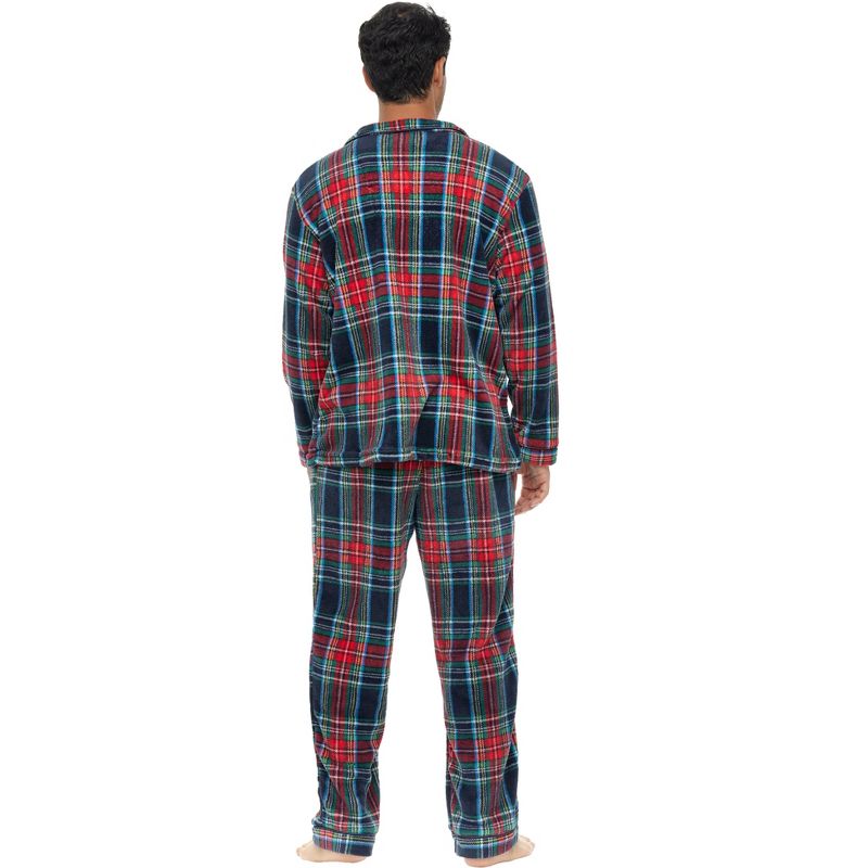 Men's Soft Plush Fleece Pajama Lounge Set, Warm Long Sleeve Shirt and Pants, PJ, 3 of 7