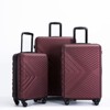 3 Piece Luggage Sets ABS Lightweight Suitcase with Two Hooks, Spinner Wheels, TSA Lock, (20/24/28) Blue - 2 of 4
