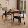 Dining Table for 2 with Storage Rack, Small Kitchen Table for 2 with Metal Frame, Square Table with Upholstered Chairs Set of 2, 3-Piece Dining Room - 3 of 4