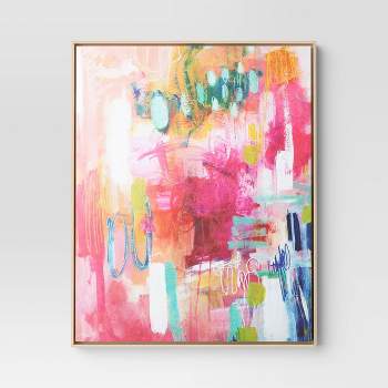 24" x 30" Colorful Collage by Amira Rahim Framed Wall Canvas - Threshold™