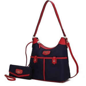 MKF Collection Harper Nylon Shoulder Hobo Bag with Matching Wallet by Mia K - 1 of 4