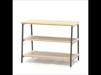 Charter Oak & Black Metal Industrial 36" TV Stand