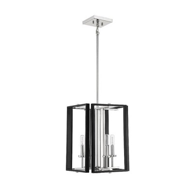 Champlin 4-Light Gray and Polished Nickel Pendant