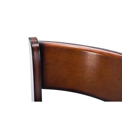 Palmetto 24" Brandy Black Leather Swivel Counter Stool