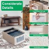 NewHome"4Pcs Foldable Linen Storage Bins with Clear Window & Handles for Closet, Bedroom, & Shelves"Beige - 4 of 4