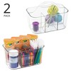 mDesign Plastic Sewing & Craft Storage Organizer Caddy Tote with Handle, Clear - 2 of 4
