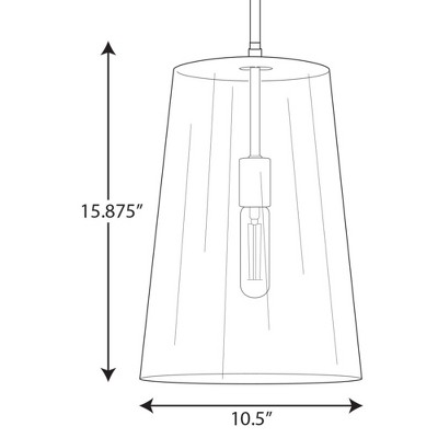 Clarion 10.5'' Matte Black and Brushed Nickel Modern Pendant Light