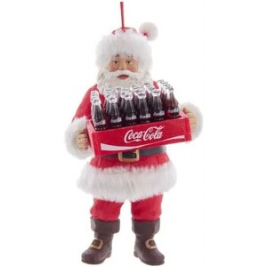 Kurt Adler Resin Ornament for Christmas Tree, Santa With Case of Coca-Cola - 1 of 1