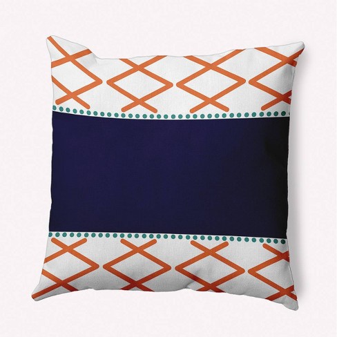 Blue and store orange decorative pillows