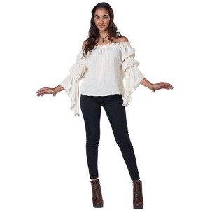 California Costumes Renaissance Peasant Blouse Women's Costume (Beige) - 1 of 2