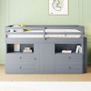 PAGED Simple Wooden Loft Bed Bunk Bed, Twin Size Bed Frame with Storage Drawers, Cabinet, Shelves and Guardrail for Kids, Teens - 2 of 4