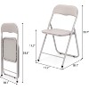 Folding Chair with Padded Cushion and Back, Dining Chairs with Durable Steel Frame for Home and Office - 3 of 4