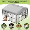 Large Outdoor Dog Kennel, Heavy Duty Metal Dog Cage with Rotating Feeding Bowl, Waterproof Roof Cover & Lock, Ships in Two Packages - 4 of 4