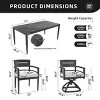 7-Piece Aluminum Patio Dining Set, 71" Sintered Stone Top Rectangular Table and 4 Armchairs & 2 Swivel Rockers with Sunbrella Cushions – Cuddlewood - 4 of 4