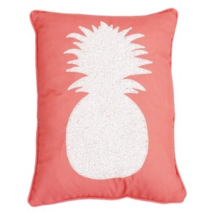 Pineapple Print Lumbar Throw Pillow Pink - Decor Therapy