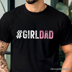 Hashtag Girl Dad T-Shirt, Black Minimalist Tee for Proud Daughter's Father Black XS - 1 of 4