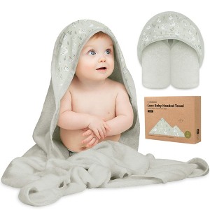 Luxe Baby Hooded Towel, Organic Baby Bath Towel, Hooded Baby Towels, Baby Beach Towel for Newborn, Kids - 1 of 4