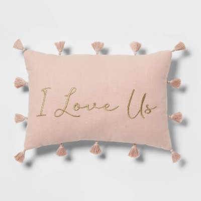 I Love Us' Valentine's Day Lumbar Throw Pillow Blush - Threshold™