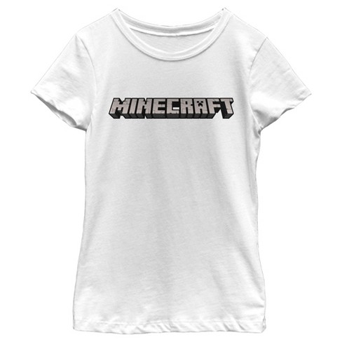 Girl's Minecraft Classic Logo White T-Shirt - image 1 of 4