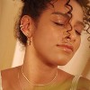 Gold Dangle Drop Hoop Earrings for Women Men Gold Plated Dainty Earrings Hypoallergenic Star Cross Huggie Hoops Jewelry for Everyday Wear - 3 of 4