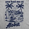 Mens Funny T Shirts You Had Me At Aloha Sarcastic Vacation Graphic Novelty Tee For Men - Crazy Dog Men's T Shirt For Summer Vacation - 2 of 4